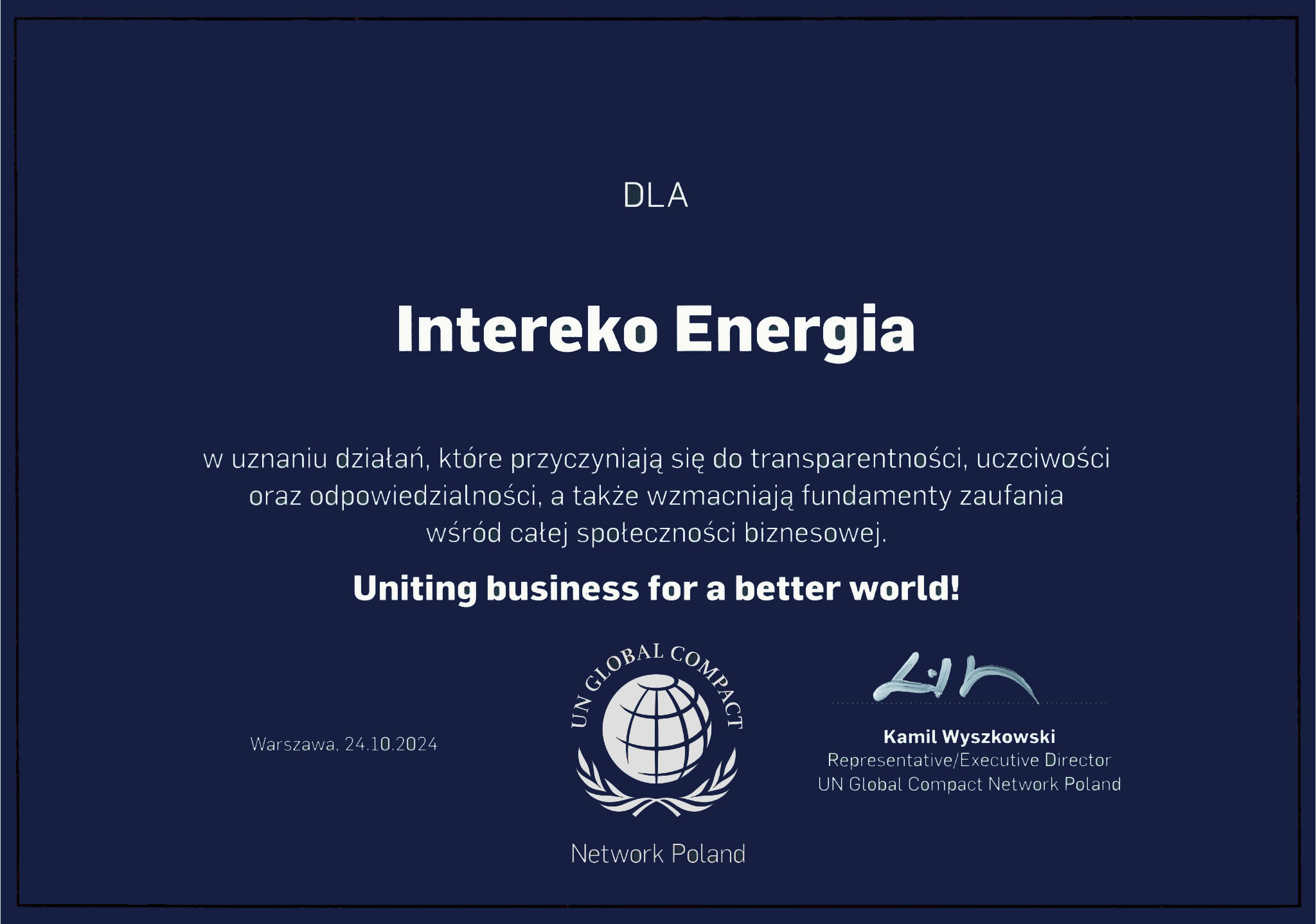 UNGC - Intereko Energia